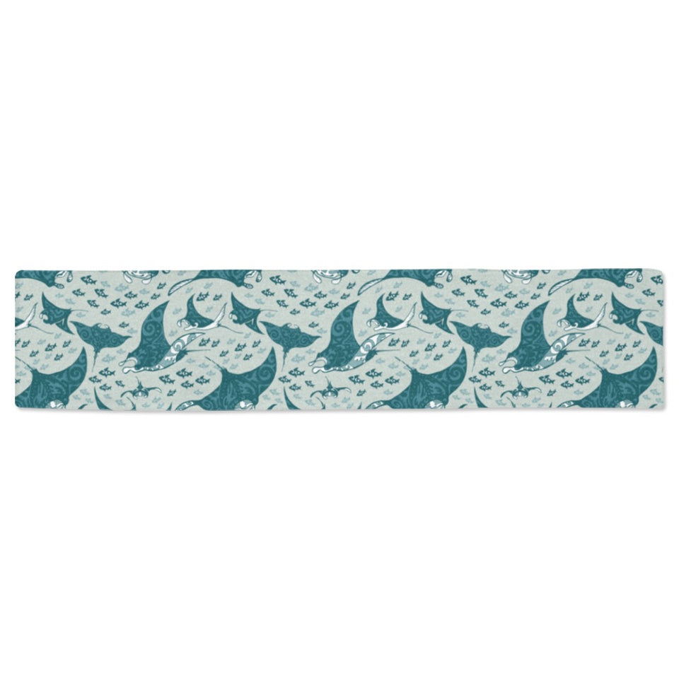 Stingray Pattern Print Design 01 Table Runner