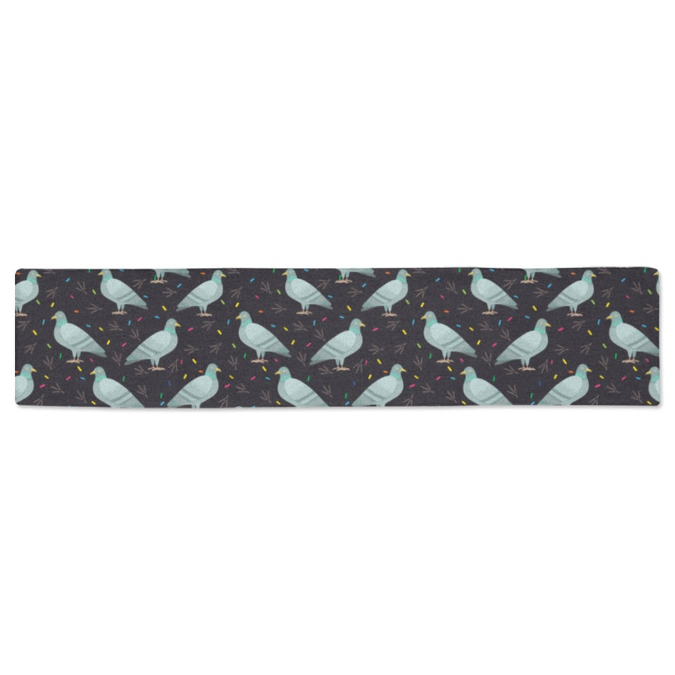 Pigeon Pattern Print Design 01 Table Runner