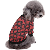 Rose Pattern Print Design 01 All Over Print Pet Dog Round Neck Fuzzy Shirt