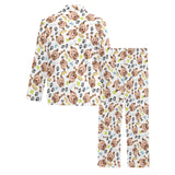 Yorkshire Terrier Pattern Print Design 05 Men's Long Pajama Set