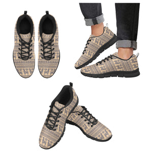 Llama Pattern Ethnic Motifs Men's Sneakers Black