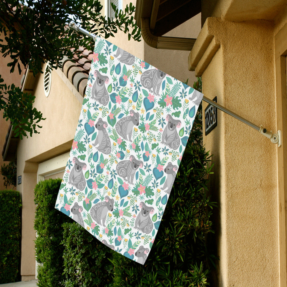 Koala Leaves Pattern House Flag Garden Flag