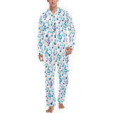 Music Notes Pattern Print Design 03 Men's Long Pajama Set