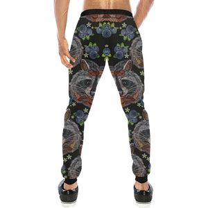 Raccoon Blueburry Pattern Unisex Casual Sweatpants