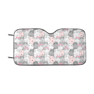 Hippopotamus Pattern Print Design 03 Car Sun Shade