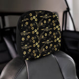 Gold Japanese Theme Pattern Car Headrest Cover