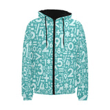 Math Pattern Print Design 05 Men's Padded Hooded Jacket(ModelH42)