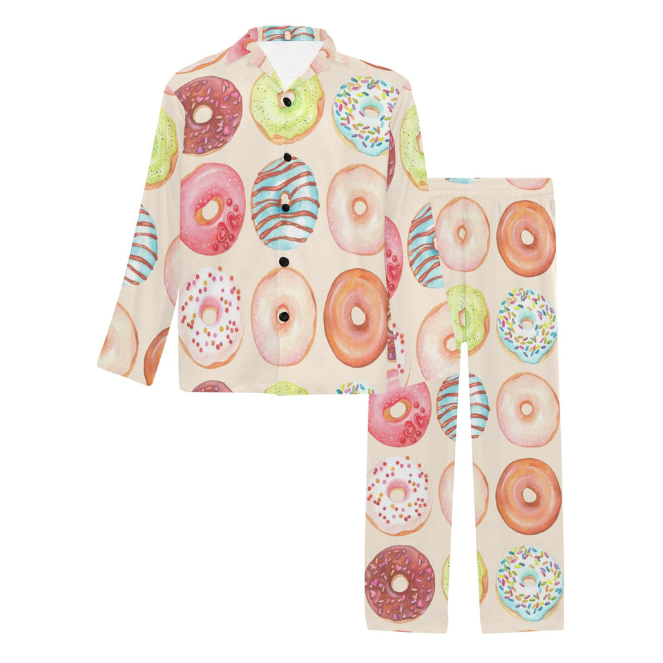 Donut Pattern Men's Long Pajama Set