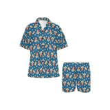 Popcorn Pattern Print Design 03 Women's V-Neck Short Pajama Set