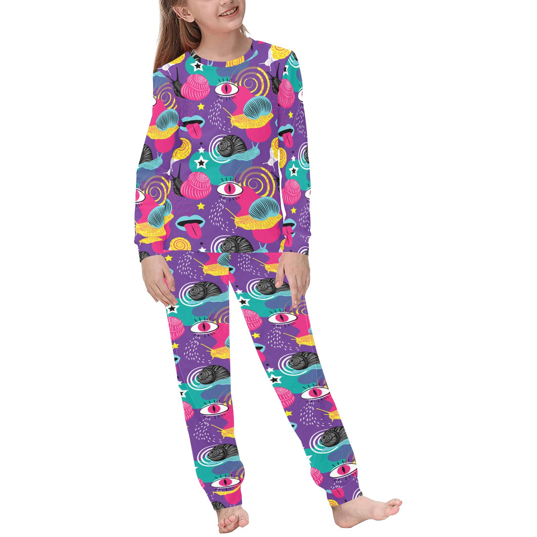 Snail Pattern Print Design 02 Kids' Boys' Girls' All Over Print Pajama Set