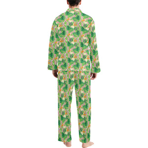 Pelican Pattern Print Design 05 Men's Long Pajama Set