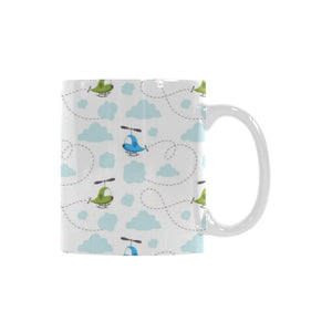 Helicopter Pattern Classical White Mug (FulFilled In US)
