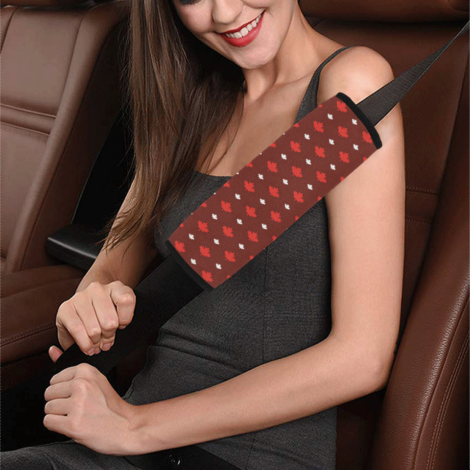 Canadian Maple Leaves Pattern background Car Seat Belt Cover