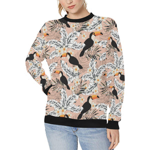 Toucan Theme Pattern Women's Crew Neck Sweatshirt