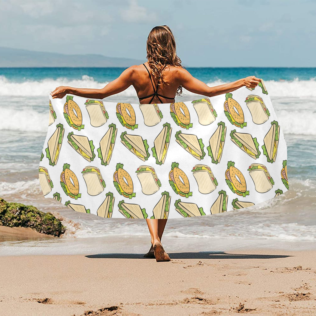 Sandwich Pattern Print Design 05 Beach Towel