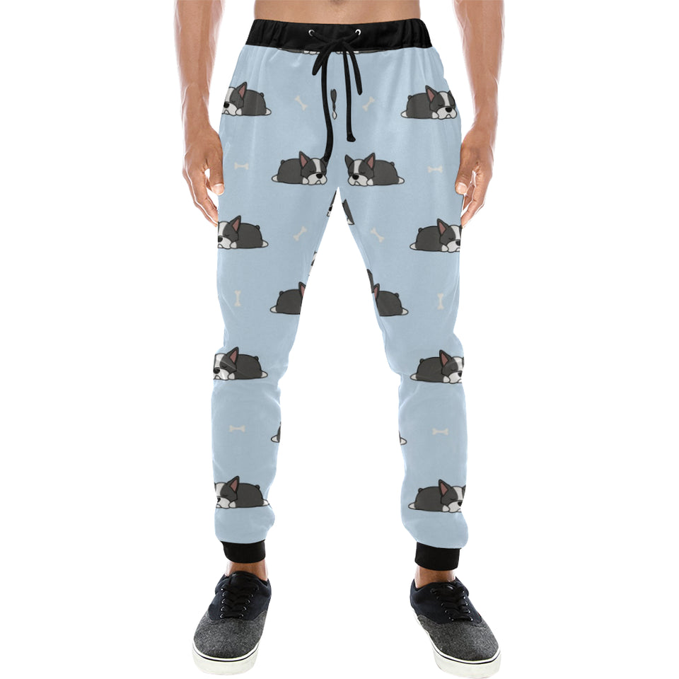 Sleep Boston Terrier Bone Pattern Unisex Casual Sweatpants