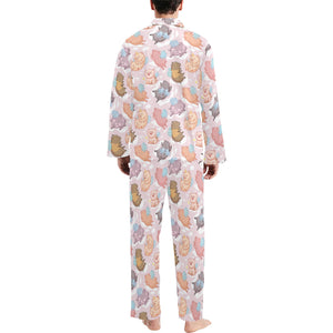 Pig Pattern Print Design 02 Men's Long Pajama Set