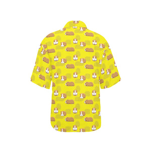 Guinea Pig Pattern Print Design 04 Women's All Over Print Hawaiian Shirt