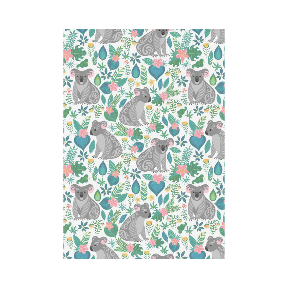 Koala Leaves Pattern House Flag Garden Flag
