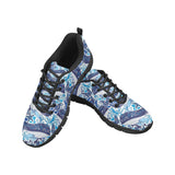 Whale Starfish Pattern Men's Sneakers Black