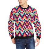 Zigzag Chevron Pattern Background Men's Crew Neck Sweatshirt