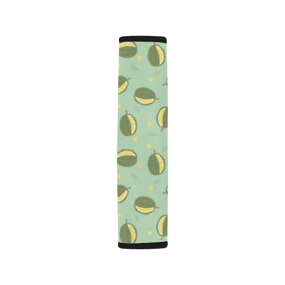 Durian Pattern Green Background Car Seat Belt Cover