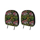 Lotus Waterlily Flower Pattern Background Car Headrest Cover