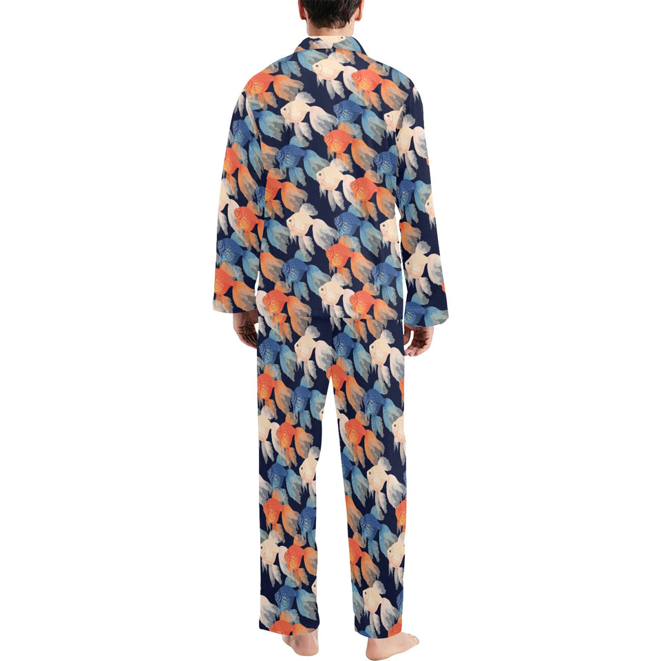 Goldfish Pattern Print Design 04 Men's Long Pajama Set