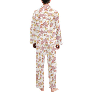 Tea pots Pattern Print Design 01 Men's Long Pajama Set