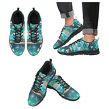 Sailboat Water Color Pattern Men's Sneakers Black