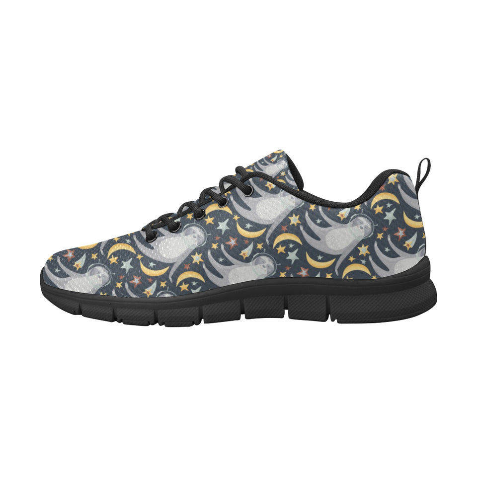 Sloth Astronaut Pattern Men's Sneakers Black