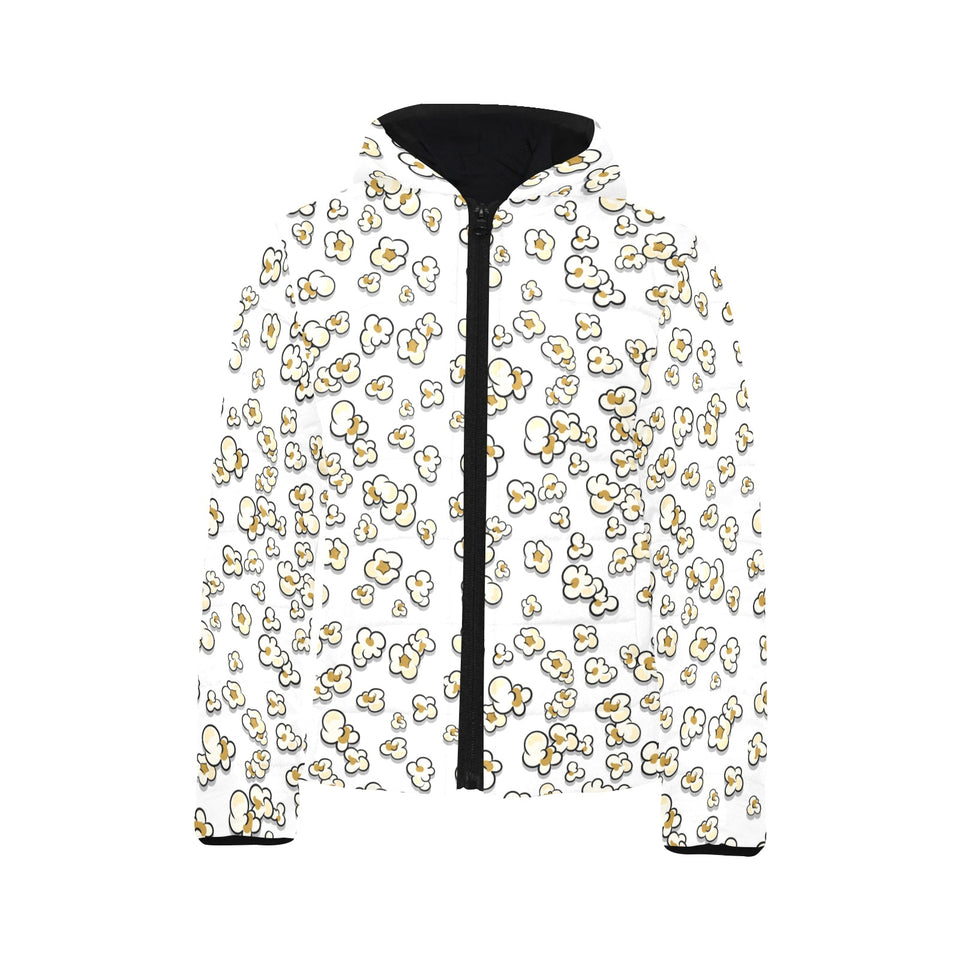 Popcorn Pattern Print Design 04 Kids' Boys' Girls' Padded Hooded Jacket