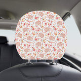 Hedgehog Pattern Print Design 03 Car Headrest Cover