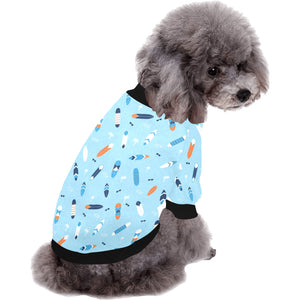 Surfboard Pattern Print Design 05 All Over Print Pet Dog Round Neck Fuzzy Shirt