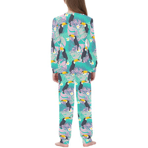 Toucan Pattern Background Kids' Boys' Girls' All Over Print Pajama Set