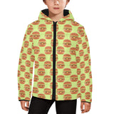 Hamburger Pattern Print Design 02 Kids' Boys' Girls' Padded Hooded Jacket