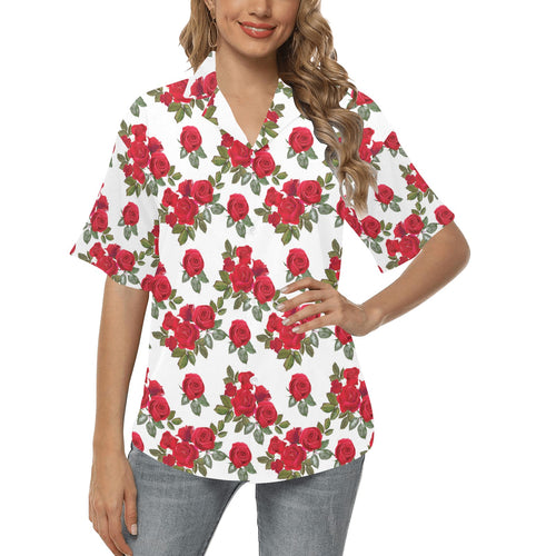 Rose Pattern Print Design 05 Women's All Over Print Hawaiian Shirt