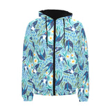 Swallow Pattern Print Design 05 Men's Padded Hooded Jacket(ModelH42)