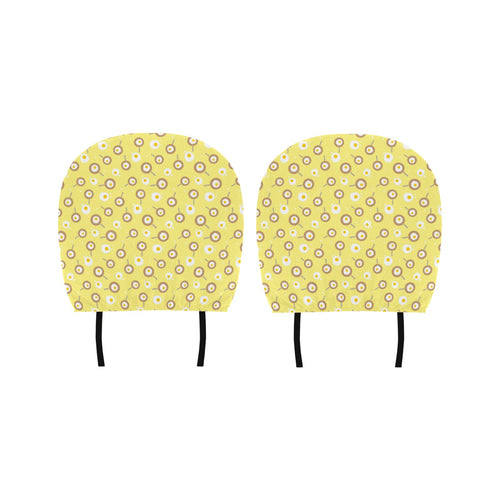 Fried Eggs Pattern Print Design 03 Car Headrest Cover