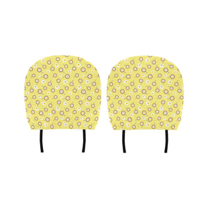 Fried Eggs Pattern Print Design 03 Car Headrest Cover