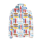 Surfboard Pattern Print Design 02 Men's Padded Hooded Jacket(ModelH42)