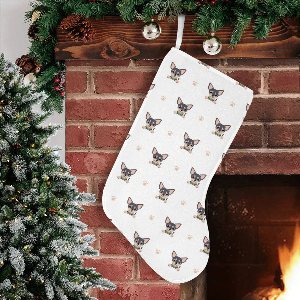 Cute Chihuahua Paw Pattern Christmas Stocking