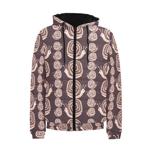 Snail Pattern Print Design 03 Men's Padded Hooded Jacket(ModelH42)