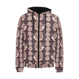 Snail Pattern Print Design 03 Men's Padded Hooded Jacket(ModelH42)