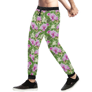 Orchid Leaves Pattern Unisex Casual Sweatpants