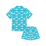 Swordfish Pattern Print Design 02 Kids' Boys' Girls' V-Neck Short Pajama Set