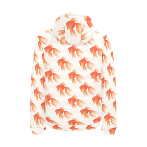 Goldfish Pattern Print Design 05 Men's Padded Hooded Jacket(ModelH42)