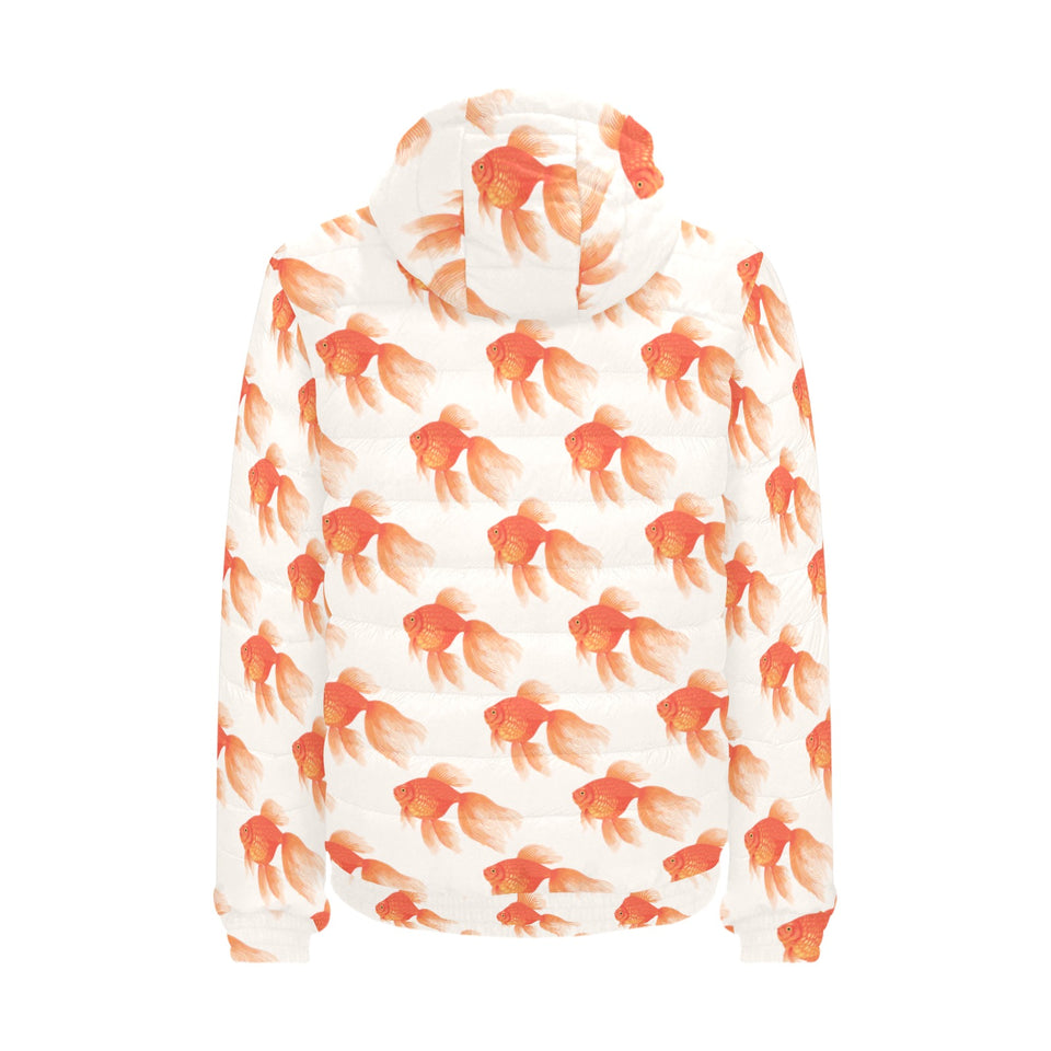 Goldfish Pattern Print Design 05 Men's Padded Hooded Jacket(ModelH42)