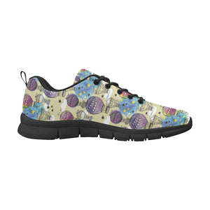 Hot Air Balloon Water Color Pattern Men's Sneakers Black