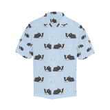 Sleep Boston Terrier Bone Pattern Men's All Over Print Hawaiian Shirt